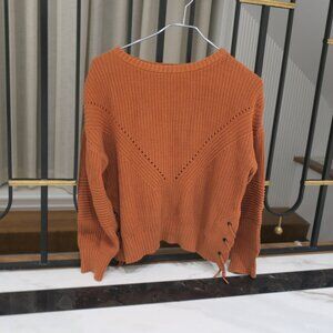 Beckaro pumpkin color knit sweater- size xs